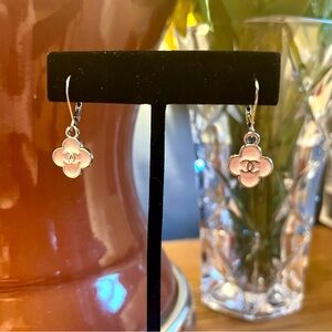 Pink Upcycled logo earrings